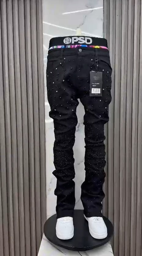 CALÇA BLACK SKINNY STRASS CUSTOM ✨