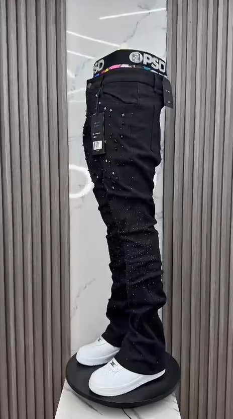 CALÇA BLACK SKINNY STRASS CUSTOM ✨