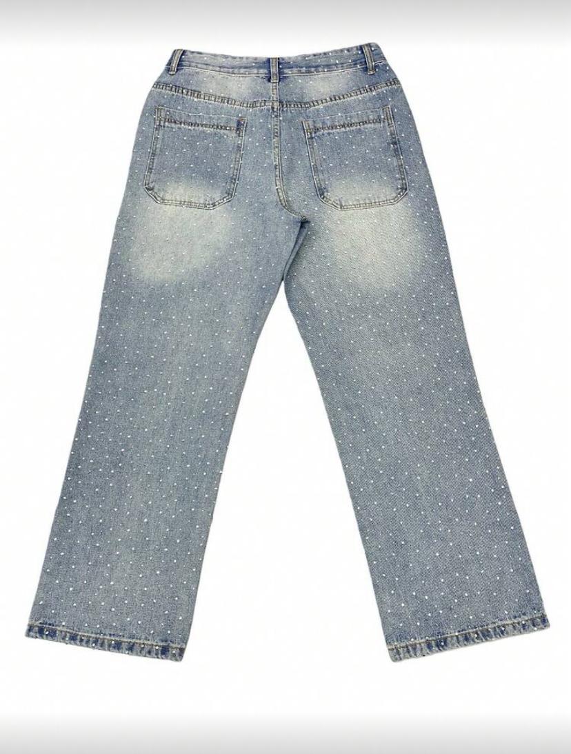 CALÇA JEANS BAGGY STRASS ✨