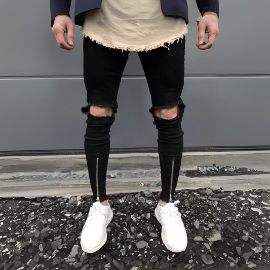 CALÇA JEANS BLACK MUNICH ZÍPER NA BARRA