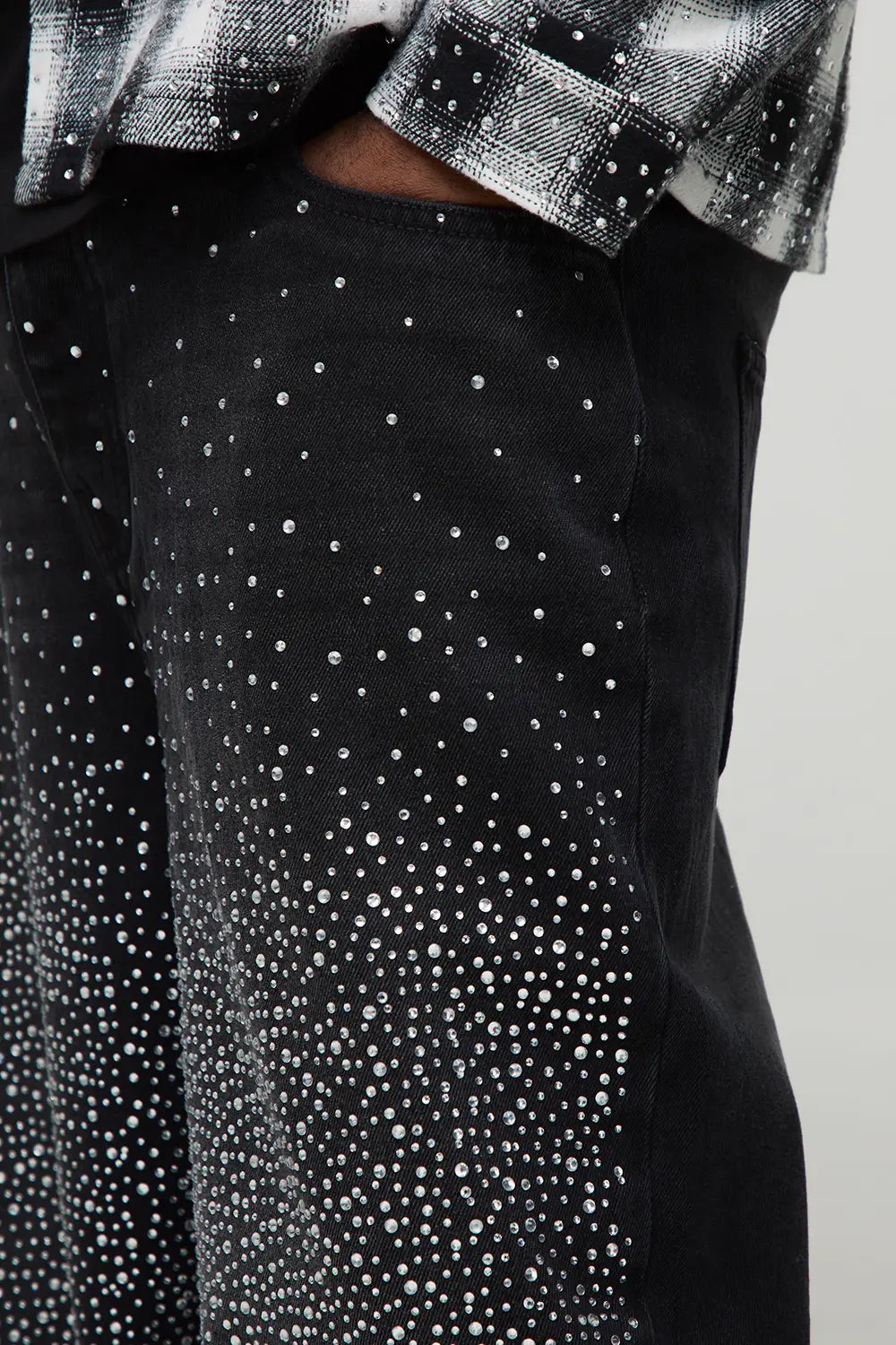 CALÇA ALL BLACK BAGGY STRASS OVERALL ✨