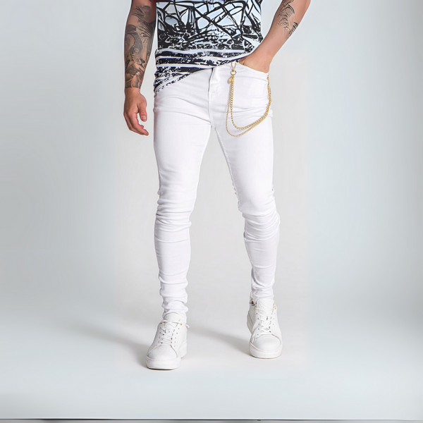 CALÇA BRANCA SKINNY C/ CORRENTE GOLD ⛓