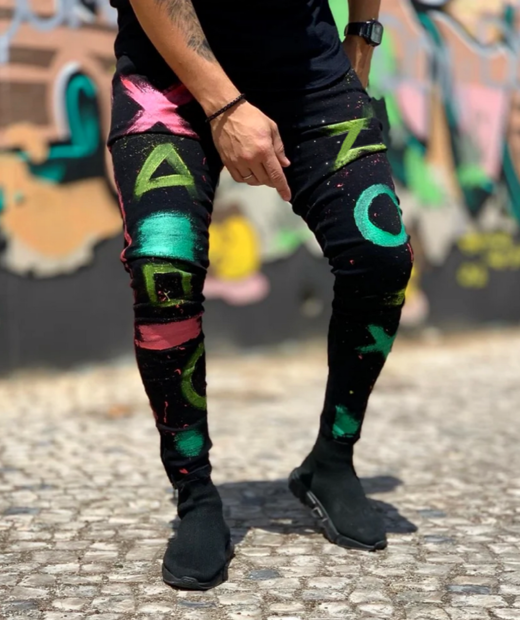 CALÇA JEANS BLACK GEOMETRIA 🎨