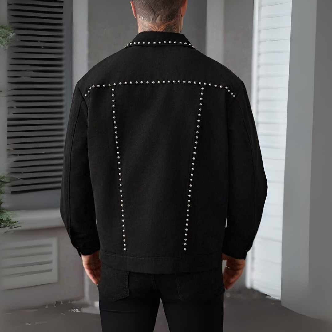 JAQUETA ZION JEANS ALL BLACK C/ SPAIKE
