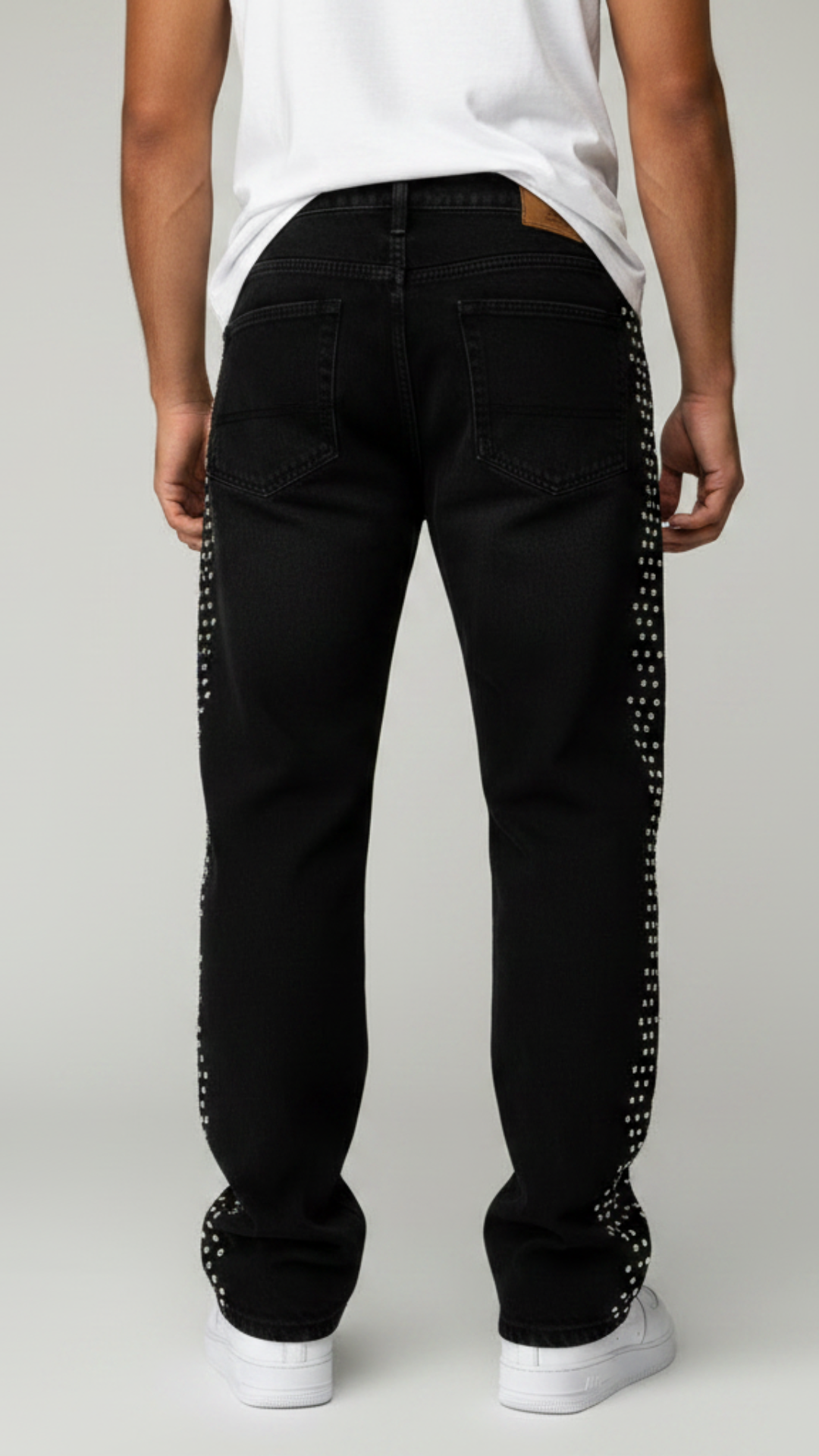 CALÇA BLACK BAGGY STRASS LATERAIS ✨