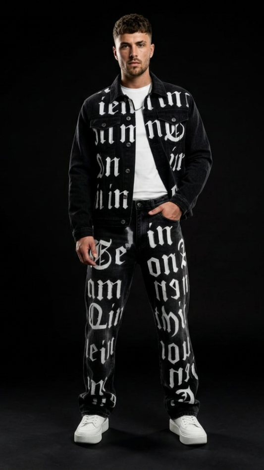 CONJUNTO JEANS CINZA GRAFITE OVERSIZED LYRICS