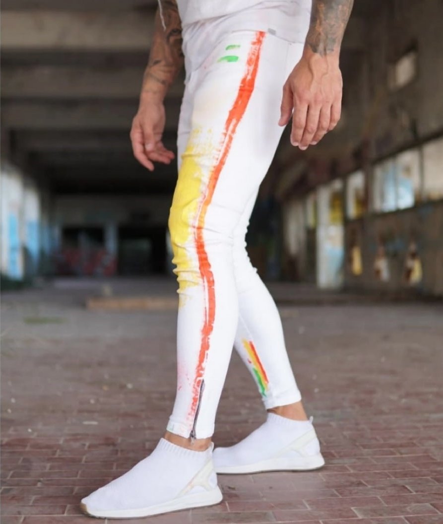 CALÇA BRANCA SKINNY SPLASH