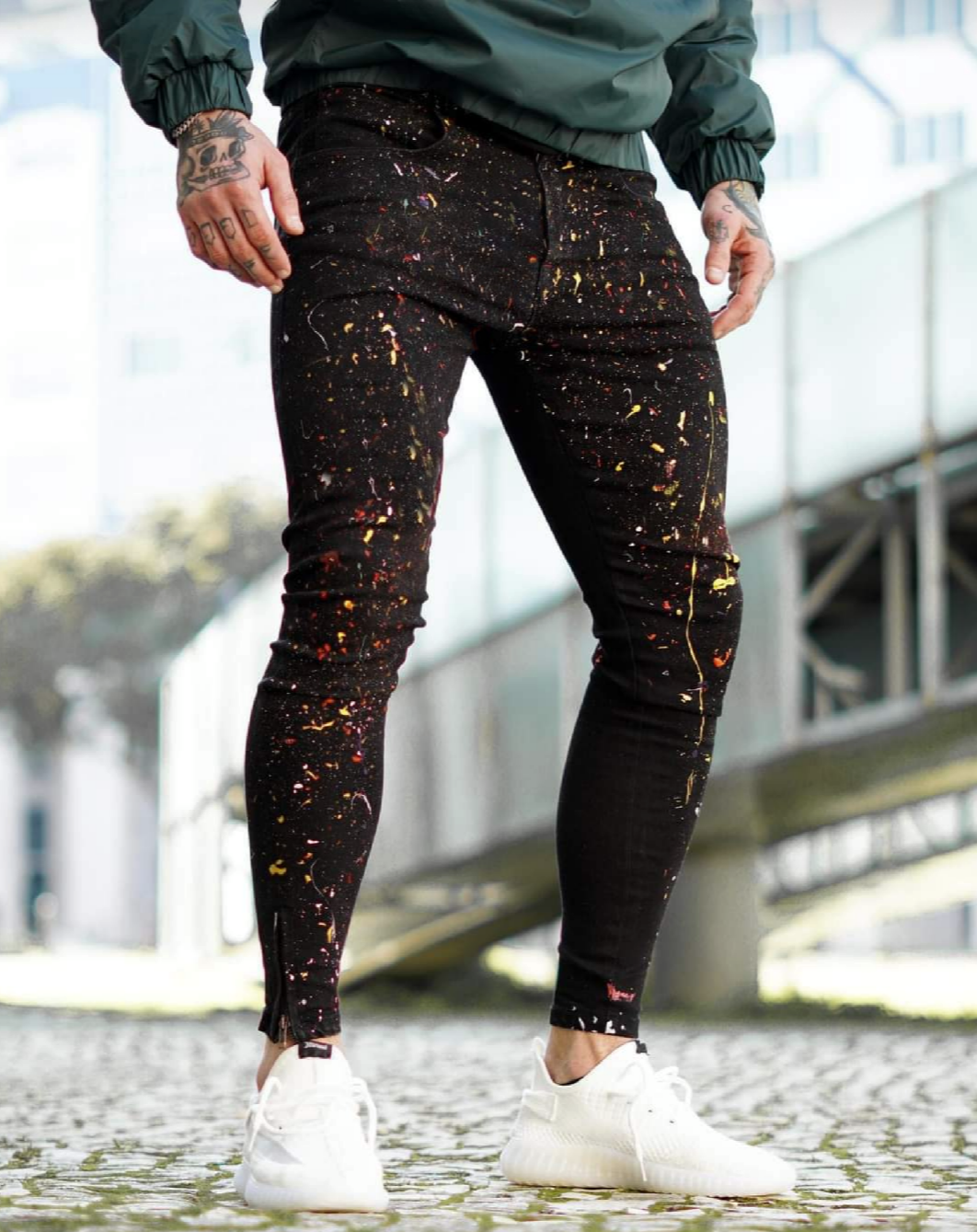 CALÇA JEANS SKINNY SPLASH COLORS