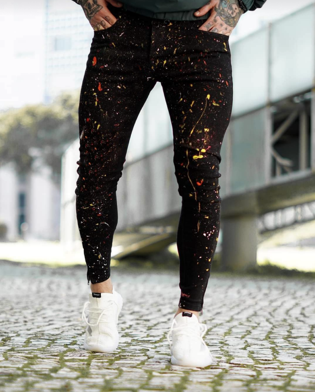 CALÇA JEANS SKINNY SPLASH COLORS
