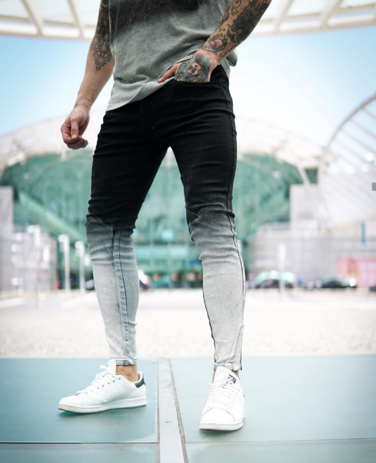 CALÇA JEANS BLACK SPLASH WHITE